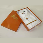 Men 100% Egyptian Cotton Shirt French Cuffs Wrinkle Resistance ENZO 71402 White - J.Valintin Men's Wear Legend - 9758