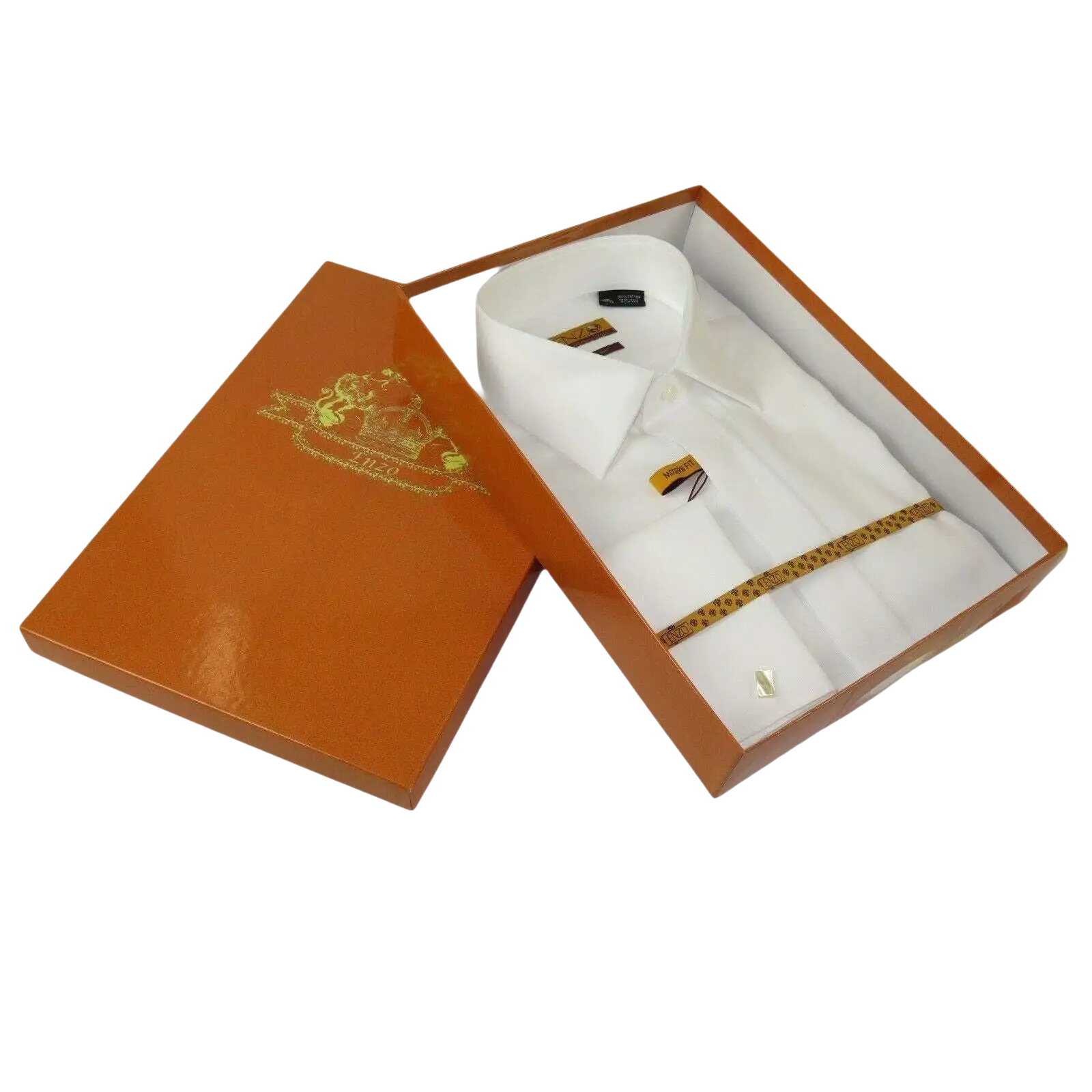 Men 100% Egyptian Cotton Shirt French Cuffs Wrinkle Resistance ENZO 71402 White - J.Valintin Men's Wear Legend - 9758