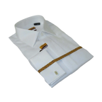 Men 100% Egyptian Cotton Shirt French Cuffs Wrinkle Resistance ENZO 71402 White - J.Valintin Men's Wear Legend - 9758