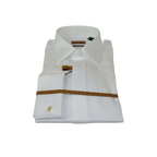 Men 100% Egyptian Cotton Shirt French Cuffs Wrinkle Resistance ENZO 71402 White - J.Valintin Men's Wear Legend - 9758