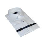 Men 100% Fancy Cotton Shirt Manschett Quesste Turkey Slim Fit 6041 - 03 White - J.Valintin Men's Wear Legend - 96910