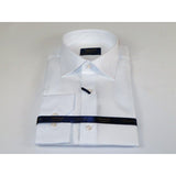 Men 100% Fancy Cotton Shirt Manschett Quesste Turkey Slim Fit 6041 - 03 White - J.Valintin Men's Wear Legend - 96910