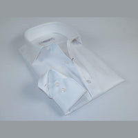 Men 100% Italian Cotton Shirt Non Iron SORRENTO Turkey Cutaway Collar 2744 White - J.Valintin Men's Wear Legend - 98726