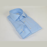 Men 100% Italian Cotton Shirt Non Iron SORRENTO Turkey Spread Collar 2745 Blue - J.Valintin Men's Wear Legend - 98718