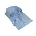 Men 100% Italian Cotton Shirt Non Iron SORRENTO Turkey Spread Collar 4883 Blue - J.Valintin Men's Wear Legend - 98714