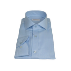 Men 100% Italian Cotton Shirt Non Iron SORRENTO Turkey Spread Collar 4883 Blue - J.Valintin Men's Wear Legend - 98714