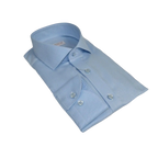 Men 100% Italian Cotton Shirt Non Iron SORRENTO Turkey Spread Collar 4883 Blue - J.Valintin Men's Wear Legend - 98714