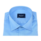 Men 100% Sateen Cotton Shirt Manschett Quesste Turkey Slim Fit 4010 - 05 Med Blue - J.Valintin Men's Wear Legend - 96819