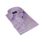 Men 100% Sateen Cotton Shirt Manschett Quesste Turkey Slim Fit 4010 - 06 Lilac - J.Valintin Men's Wear Legend - 96844