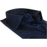 Men 100% Sateen Cotton Shirt Manschett Quesste Turkey Slim Fit 4010 - 07 Navy Blue - J.Valintin Men's Wear Legend - 96839