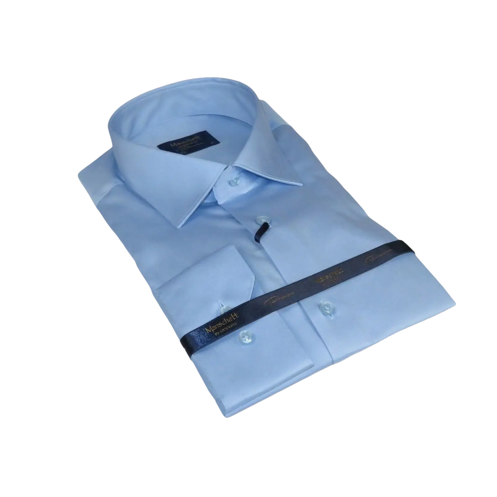Men 100% Sateen Cotton Shirt Manschett Quesste Turkey Slim Fit 4010 - 11 SKy Blue - J.Valintin Men's Wear Legend - 96834