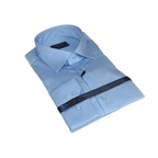 Men 100% Sateen Cotton Shirt Manschett Quesste Turkey Slim Fit 4010 - 11 SKy Blue - J.Valintin Men's Wear Legend - 96834
