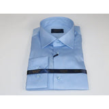 Men 100% Sateen Cotton Shirt Manschett Quesste Turkey Slim Fit 4010 - 11 SKy Blue - J.Valintin Men's Wear Legend - 96834