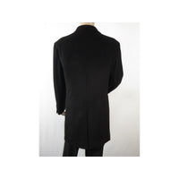 Men 100% Soft Wool 3/4 Length Winter Top Coat Cashmere Feel #Til - 70 Black - J.Valintin Men's Wear Legend - 98003