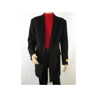 Men 100% Soft Wool 3/4 Length Winter Top Coat Cashmere Feel #Til - 70 Black - J.Valintin Men's Wear Legend - 98003