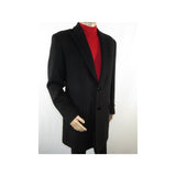 Men 100% Soft Wool 3/4 Length Winter Top Coat Cashmere Feel #Til - 70 Black - J.Valintin Men's Wear Legend - 98003