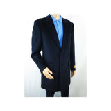 Men 100% Soft Wool 3/4 Length Winter Top Coat Cashmere Feel #Til - 71 Navy Blue - J.Valintin Men's Wear Legend - 98009