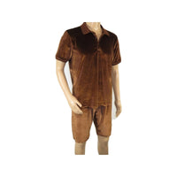 Men 2pc Stacy Adams leisure jogging suit Shorts Set Summer 3820 Brown Velvet - J.Valintin Men's Wear Legend - 95330