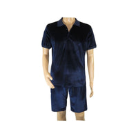 Men 2pc Stacy Adams leisure jogging suit Shorts Set Summer 3820 Navy Velvet - J.Valintin Men's Wear Legend - 95340