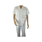 Men 2pc Stacy Adams leisure suit guayabera traditional matching Set 2201 White - J.Valintin Men's Wear Legend - 96209