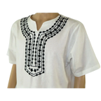 Men 2pc Stacy Adams leisure suit Linen Cotton With Embroidery 3668 white black - J.Valintin Men's Wear Legend - 95926