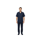 Men 2pc Walking Leisure Suit Short Sleeves By DREAMS 256-01 Solid Navy Blue
