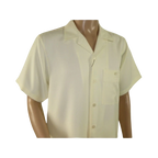 Men 2pc Walking Leisure Suit Short Sleeves By DREAMS 255 - 05 Solid Cream Ivory - J.Valintin Men's Wear Legend - 96096