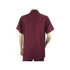 Men 2pc Walking Leisure Suit Short Sleeves By DREAMS 255 - 06 Solid Burgundy - J.Valintin Men's Wear Legend - 95872