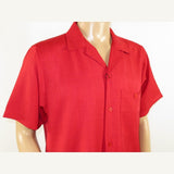 Men 2pc Walking Leisure Suit Short Sleeves By DREAMS 255 - 08 Solid Red - J.Valintin Men's Wear Legend - 95878