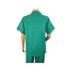 Men 2pc Walking Leisure Suit Short Sleeves By DREAMS 255 - 14 Solid Emerald green - J.Valintin Men's Wear Legend - 96114