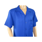 Men 2pc Walking Leisure Suit Short Sleeves By DREAMS 255 - 21 Solid Royal Blue - J.Valintin Men's Wear Legend - 95902