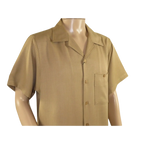Men 2pc Walking Leisure Suit Short Sleeves By DREAMS 255 - 23 Solid Safari Tan - J.Valintin Men's Wear Legend - 95908