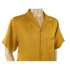 Men 2pc Walking Leisure Suit Short Sleeves By DREAMS 255 - 27 Solid Mustard - J.Valintin Men's Wear Legend - 95914