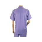 Men 2pc Walking Leisure Suit Short Sleeves By DREAMS 255 - 29 Solid Lavender - J.Valintin Men's Wear Legend - 95920