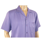Men 2pc Walking Leisure Suit Short Sleeves By DREAMS 255 - 29 Solid Lavender - J.Valintin Men's Wear Legend - 95920