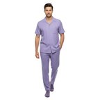 Men 2pc Walking Leisure Suit Short Sleeves By DREAMS 256-29 Solid Lavender