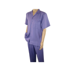 Men 2pc Walking Leisure Suit Short Sleeves By DREAMS 255 - 29 Solid Lavender - J.Valintin Men's Wear Legend - 95920