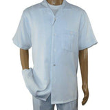 Men 2pc Walking Leisure Suit Short Sleeves By DREAMS 256 Solid White New - J.Valintin Men's Wear Legend - 24601