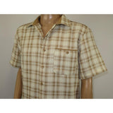 Men 2pc Walking Leisure Suit Short Sleeves By DREAMS Checker 282 - 03 Tan - J.Valintin Men's Wear Legend - 282 - 03 Tan - M