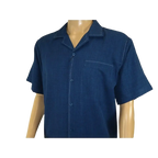 Men 2pc Walking Leisure Suit Short Sleeves By DREAMS Fancy 265 - 31 Sailor Blue - J.Valintin Men's Wear Legend - 265 - 31 Sailor - M