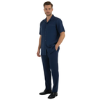 Men 2pc Walking Leisure Suit Short Sleeves By DREAMS Fancy 265-31 Sailor Blue