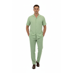 Men 2pc Walking Leisure Suit Short Sleeves By DREAMS Fancy 265-34 Lime Green