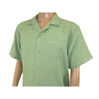 Men 2pc Walking Leisure Suit Short Sleeves By DREAMS Fancy 265 - 34 Lime Green - J.Valintin Men's Wear Legend - 265 - 34 Lime - M