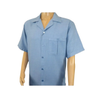 Men 2pc Walking Leisure Suit Short Sleeves By DREAMS Fancy 277 - 11 Ocean Blue - J.Valintin Men's Wear Legend - 277 - 11 Ocean - M