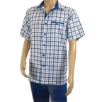 Men 2pc Walking Leisure Suit Short Sleeves By DREAMS Fancy 283 - 11 Royal Blue - J.Valintin Men's Wear Legend - 283 - 11 Royal - M