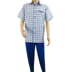 Men 2pc Walking Leisure Suit Short Sleeves By DREAMS Fancy 283 - 11 Royal Blue - J.Valintin Men's Wear Legend - 283 - 11 Royal - M