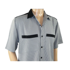 Men 2pc Walking Leisure Suit Short Sleeves DREAMS 263 - 00 Black white Salt pepper - J.Valintin Men's Wear Legend - 24634
