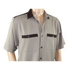 Men 2pc Walking Leisure Suit Short Sleeves DREAMS 263 - 12 Brown Tan Salt Pepper - J.Valintin Men's Wear Legend - 96122