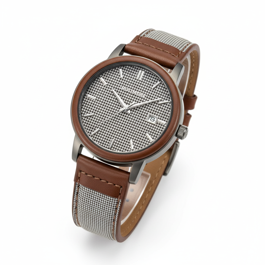 Men 2pc Walking Leisure Suit Short Sleeves DREAMS 263-12 Brown Tan Salt Pepper