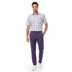 Men 2pc Walking Leisure Suit Short Sleeves DREAMS Checker 282-19 Lavender